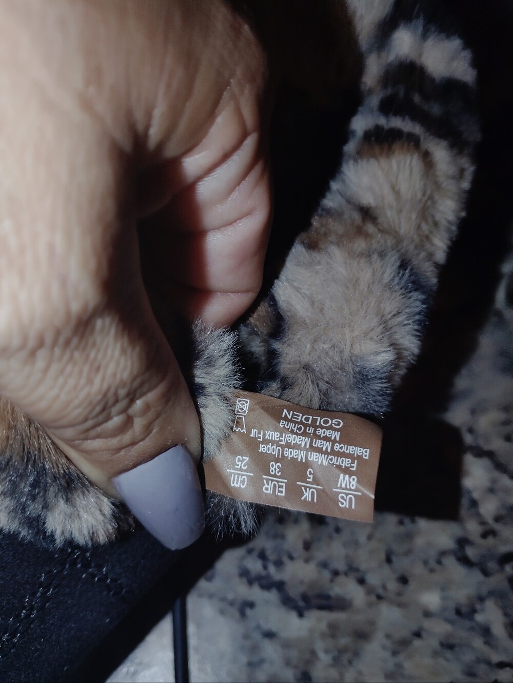 Breezies Black Slip-On Cozy Faux-Fur Trim Slippers with Leopard Print - Picture 5 of 5